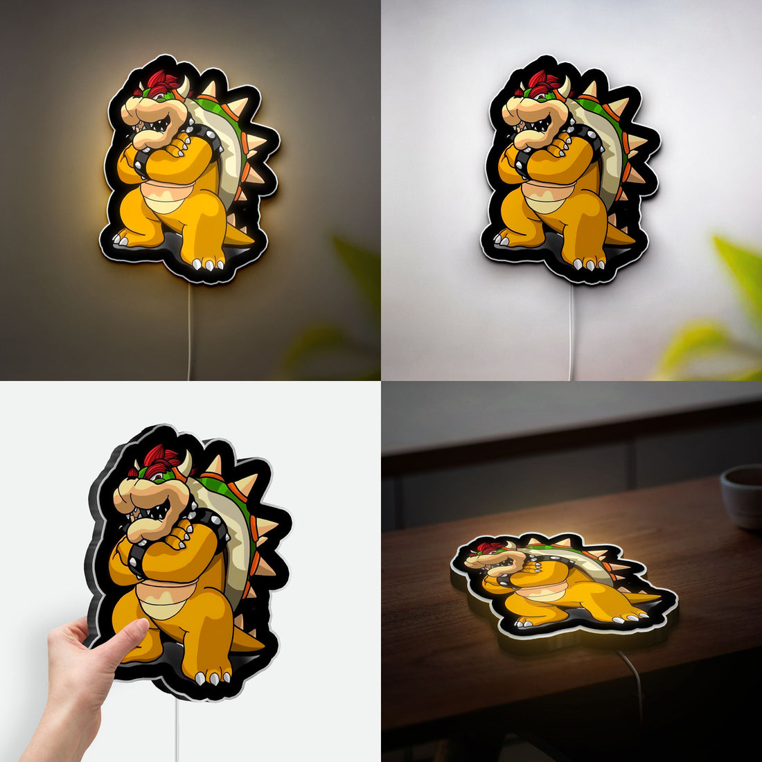 Bowser Glow Light - Super Mario Inspired Night Lamp, Video Game Character LED Decor, Nintendo Fan Gift
