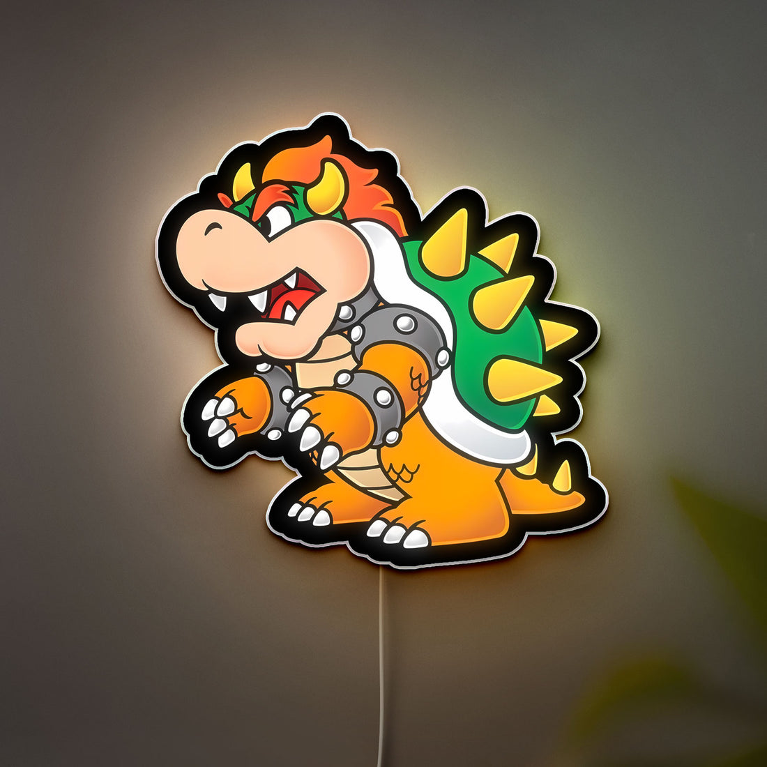 Bowser Glow Light - Super Mario Inspired LED Night Lamp, Video Game Character Decor, Gaming Room Glow Sign for Nintendo Fans 