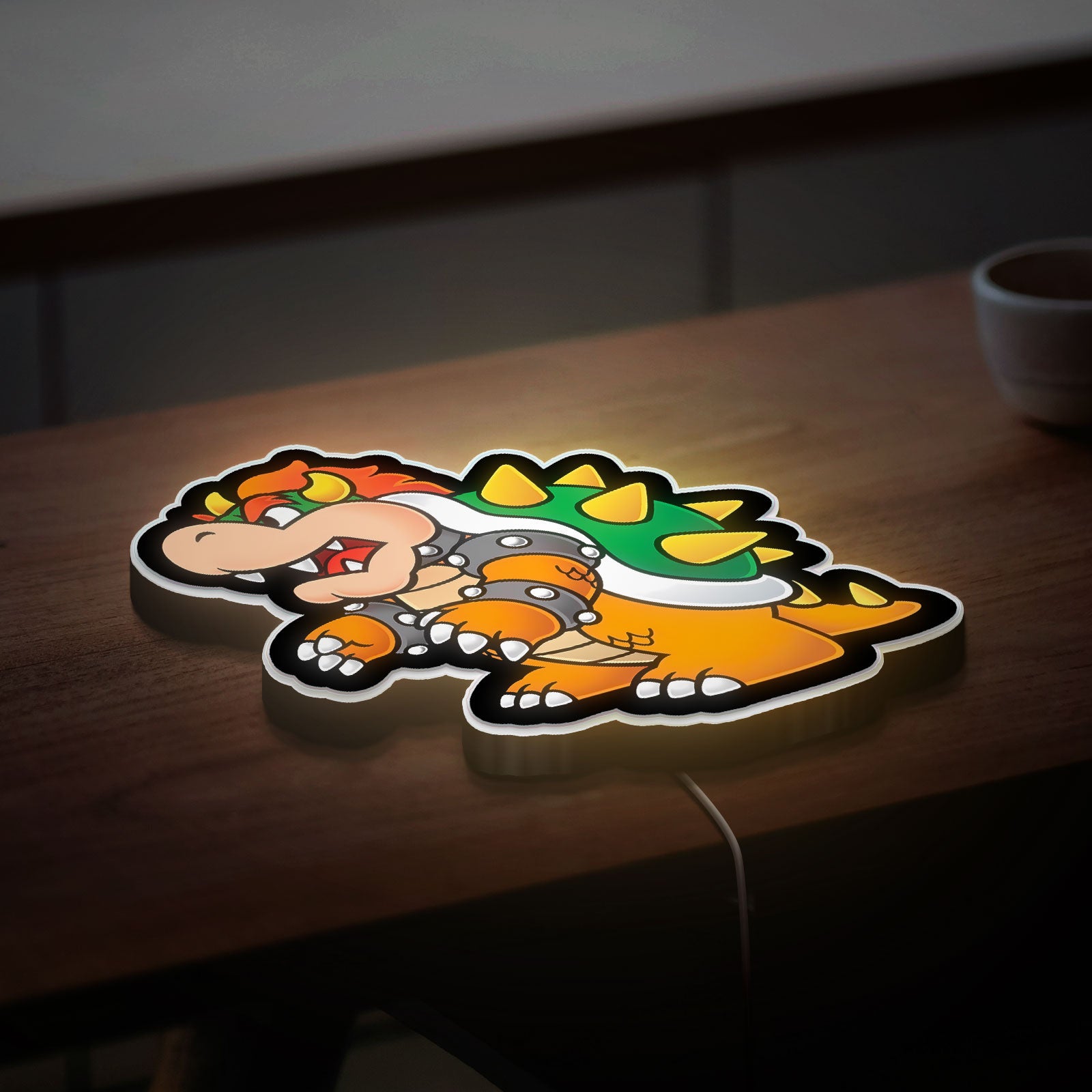 Bowser Glow Light - Super Mario Inspired LED Night Lamp, Video Game Character Decor, Gaming Room Glow Sign for Nintendo Fans 