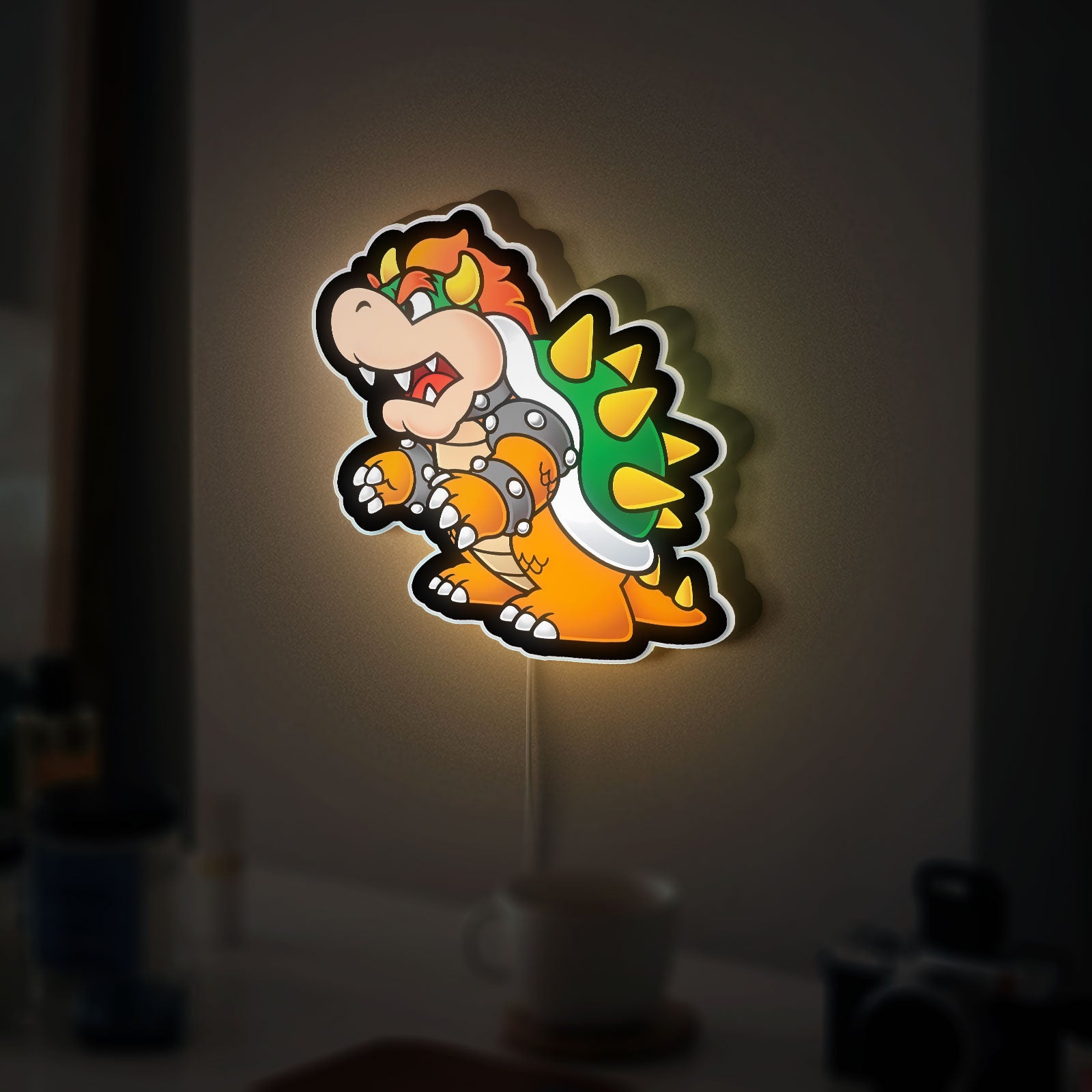 Bowser Glow Light - Super Mario Inspired LED Night Lamp, Video Game Character Decor, Gaming Room Glow Sign for Nintendo Fans 