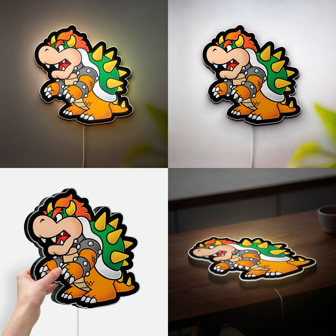 Bowser Glow Light - Super Mario Inspired LED Night Lamp, Video Game Character Decor, Gaming Room Glow Sign for Nintendo Fans 