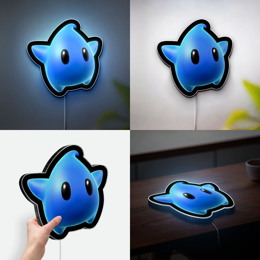 Super Mario Galaxy Glow Light - Starry Night Lamp, Luma Character LED Decor, Nintendo Inspired Kids Room Gift
