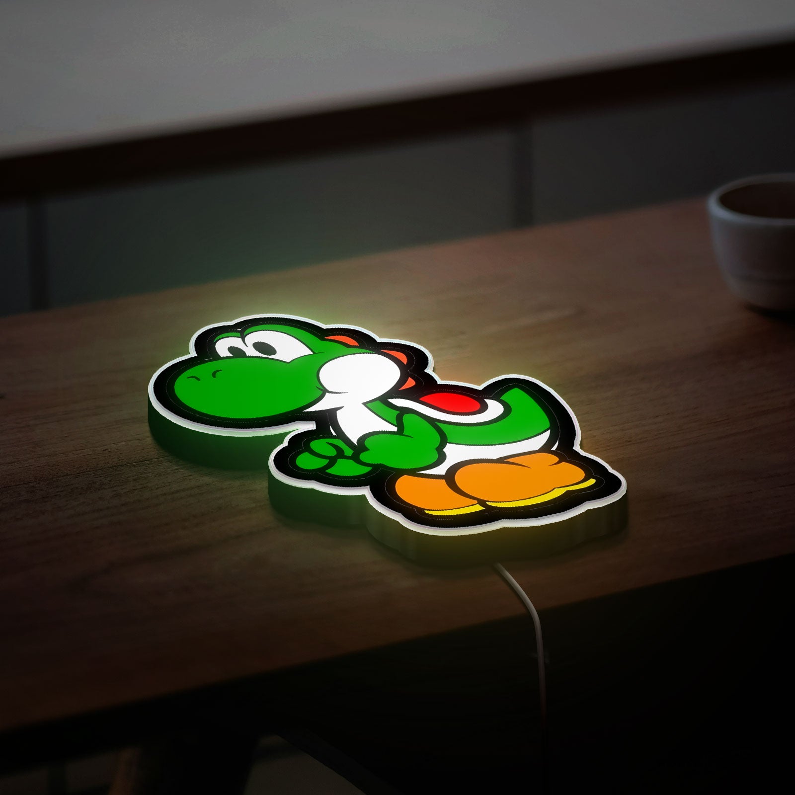 Yoshi Glow Light - Super Mario Character Night Lamp, Nintendo Inspired LED Decor, Gaming Room Gift with Soft Glow 