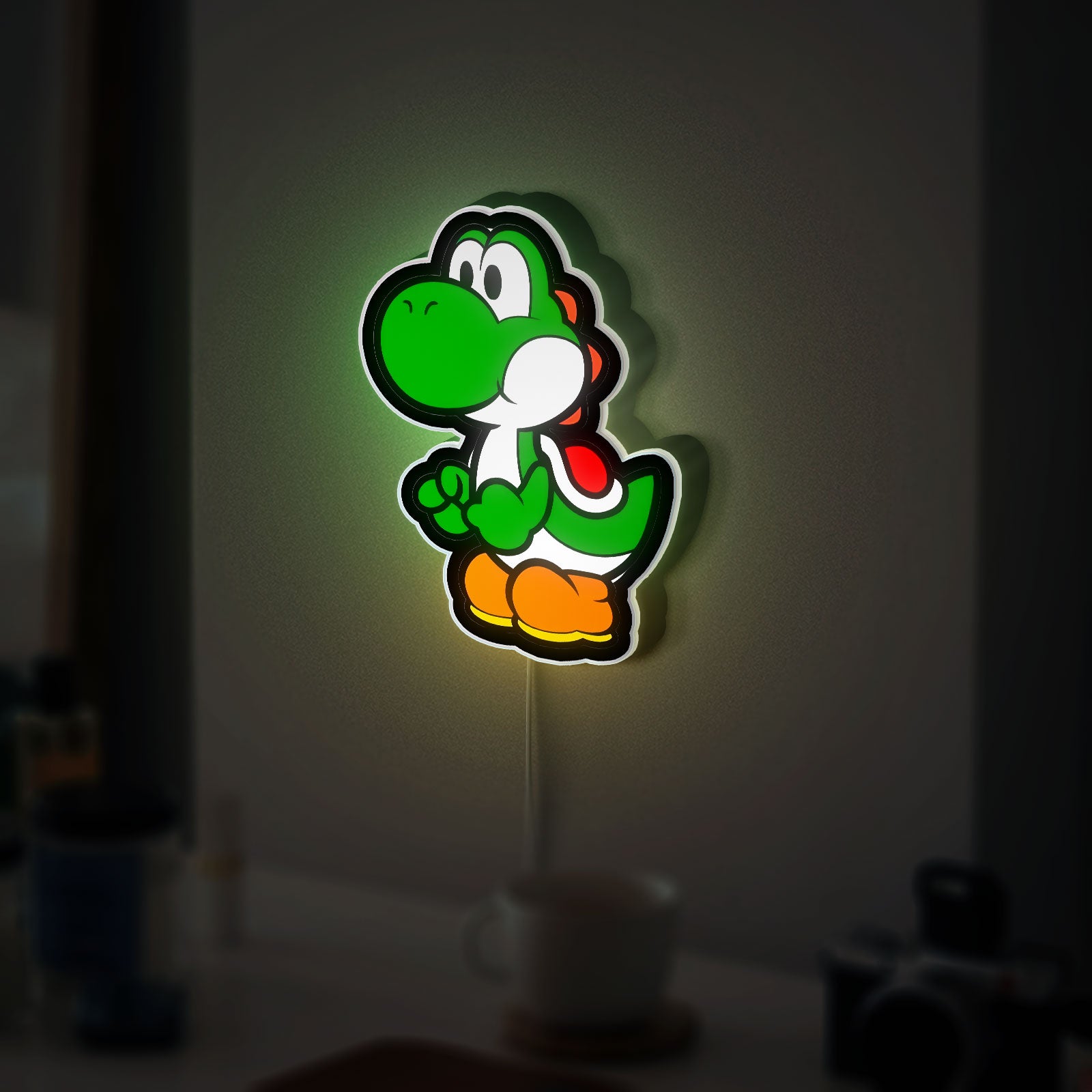 Yoshi Glow Light - Super Mario Character Night Lamp, Nintendo Inspired LED Decor, Gaming Room Gift with Soft Glow 