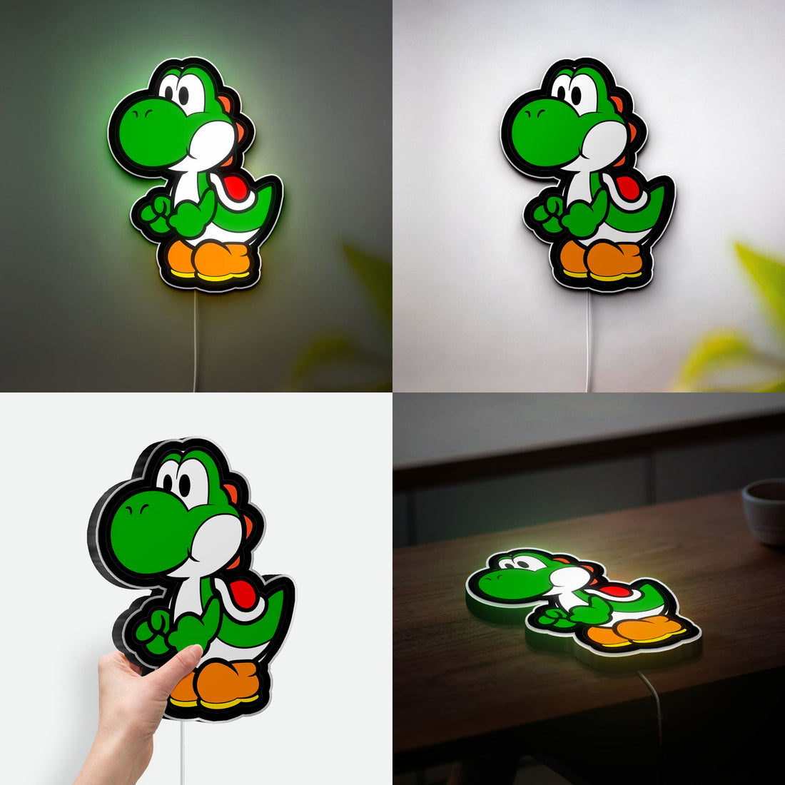 Yoshi Glow Light - Super Mario Character Night Lamp, Nintendo Inspired LED Decor, Gaming Room Gift with Soft Glow 