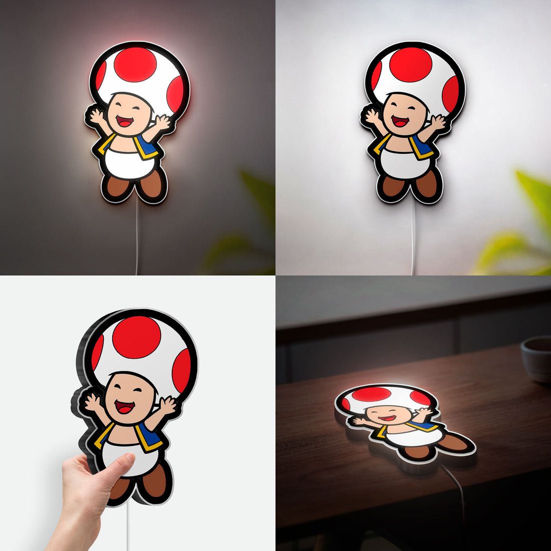 Super Mario Glow Lamp - Bowser & Mushroom Kingdom LED Night Light, Nintendo Fan Gift
