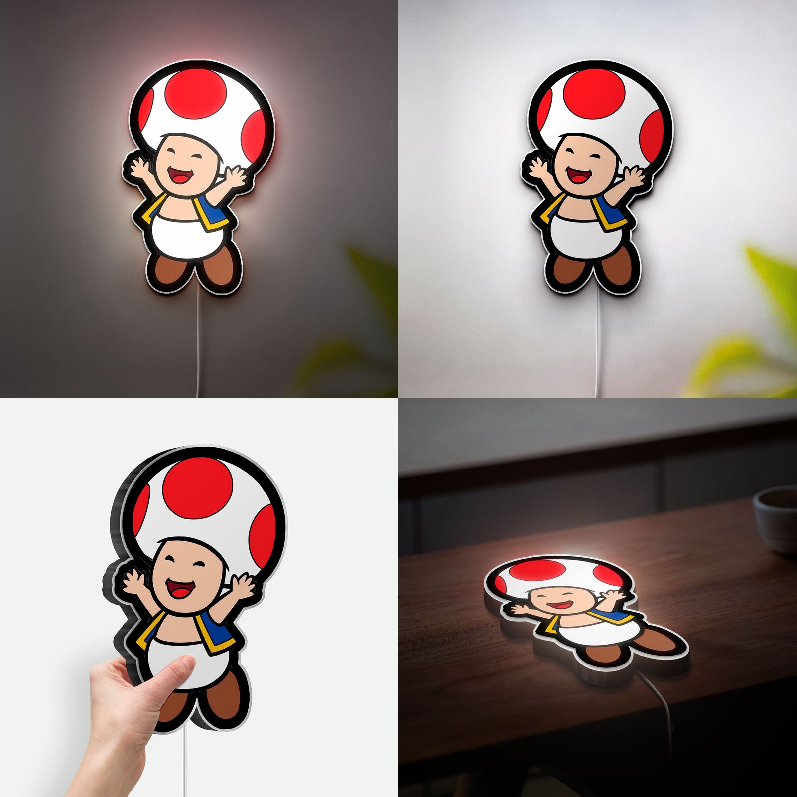 Super Mario Glow Lamp - Bowser & Mushroom Kingdom LED Night Light, Nintendo Fan Gift
