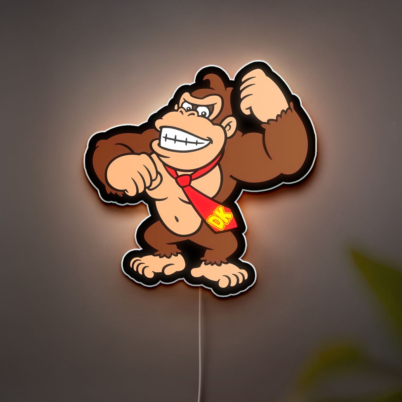 Donkey Kong Glow Sign - Nintendo Inspired LED Wall Decor, Video Game Room Light, Retro Arcade Gift for Gamers 
