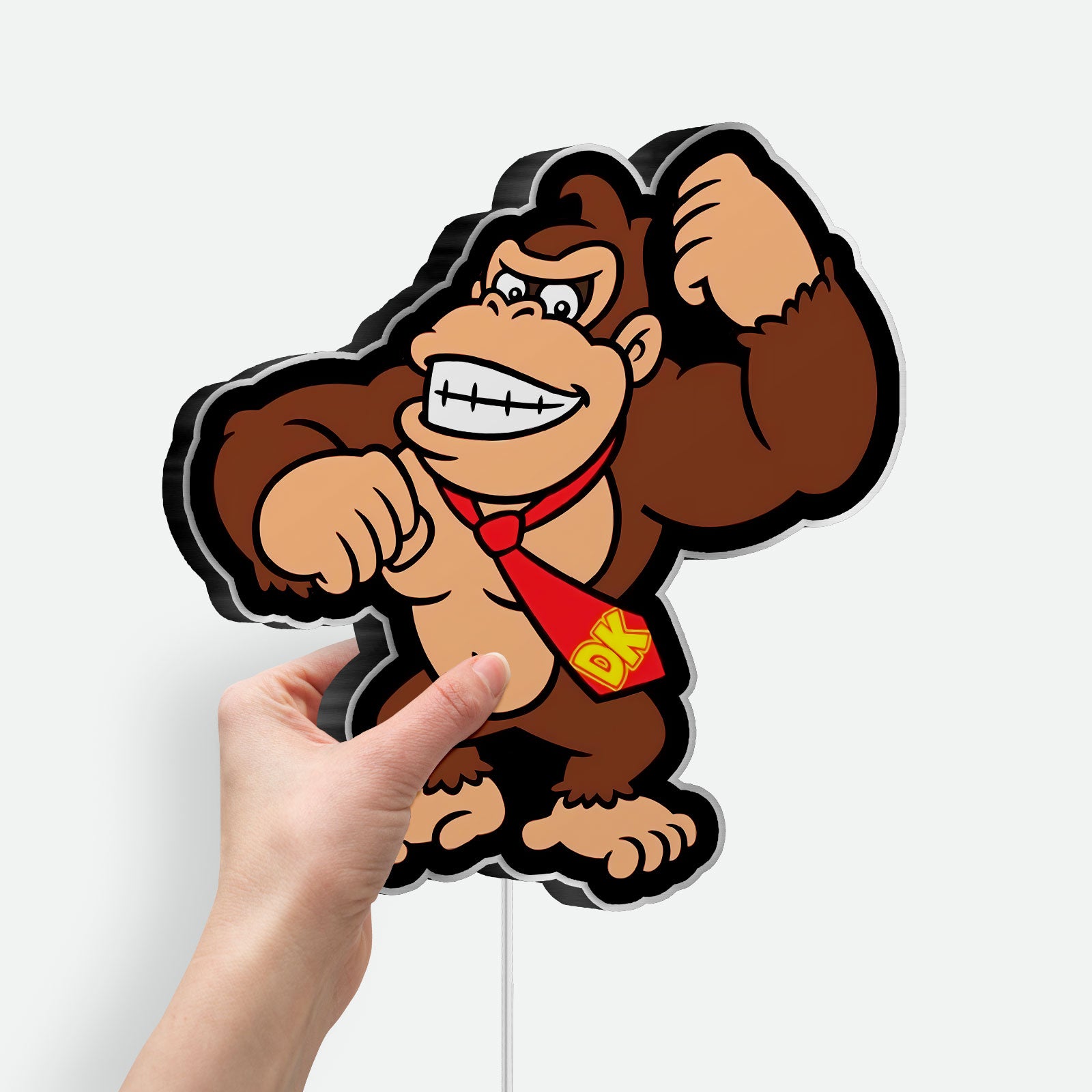 Donkey Kong Glow Sign - Nintendo Inspired LED Wall Decor, Video Game Room Light, Retro Arcade Gift for Gamers 