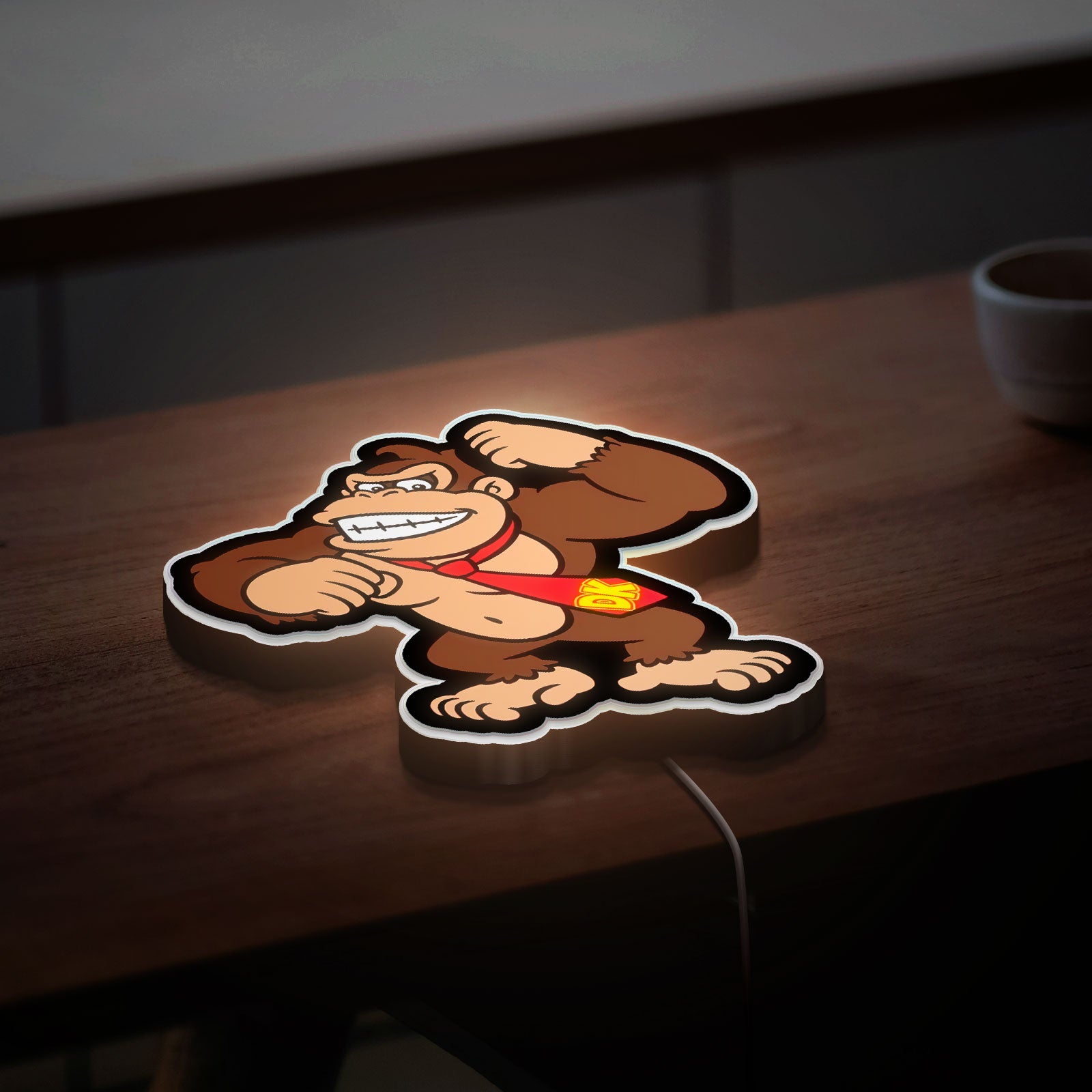Donkey Kong Glow Sign - Nintendo Inspired LED Wall Decor, Video Game Room Light, Retro Arcade Gift for Gamers 
