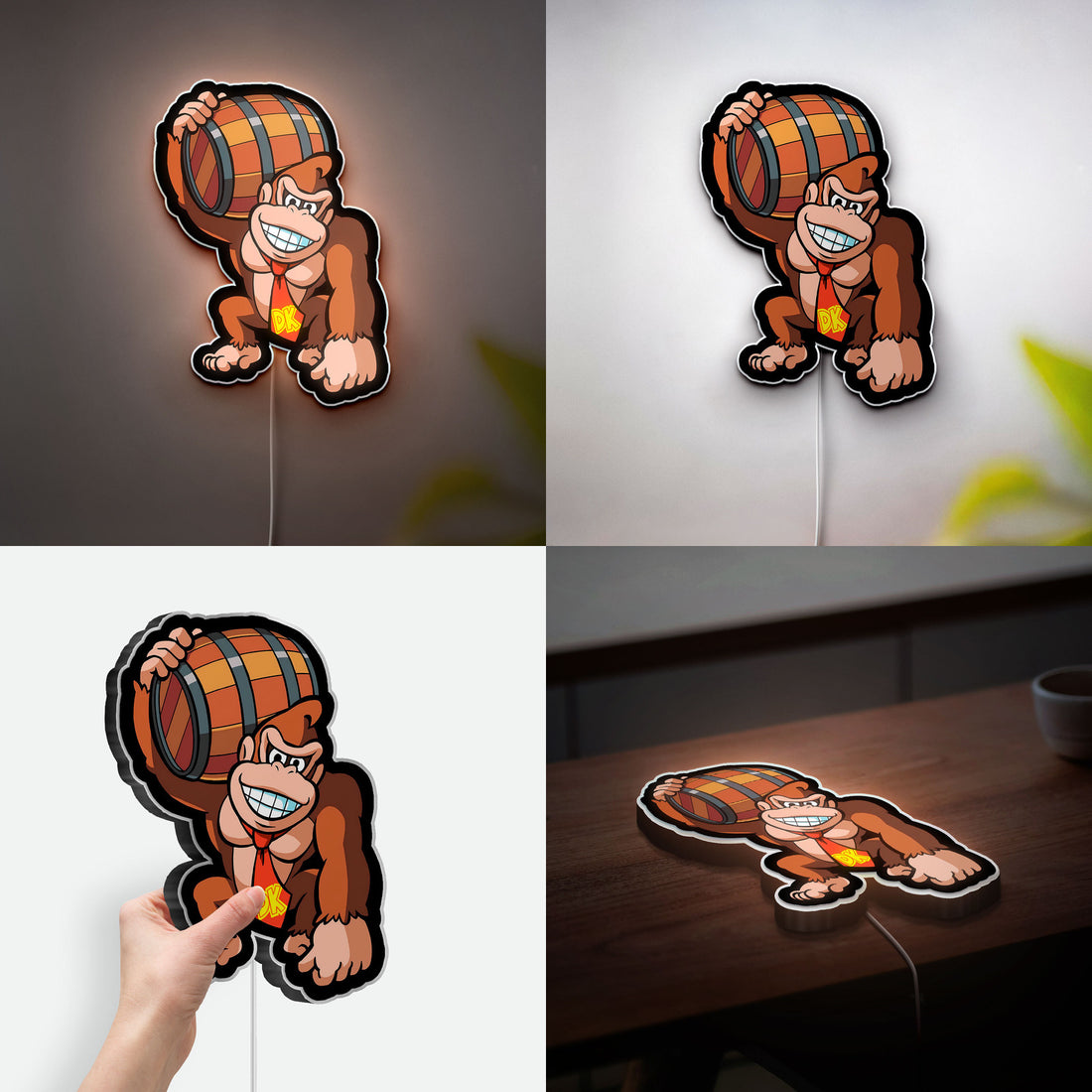 Donkey Kong Glow Light - Arcade Game LED Night Lamp, Nintendo Fan Gift, Retro Gaming Room Decor