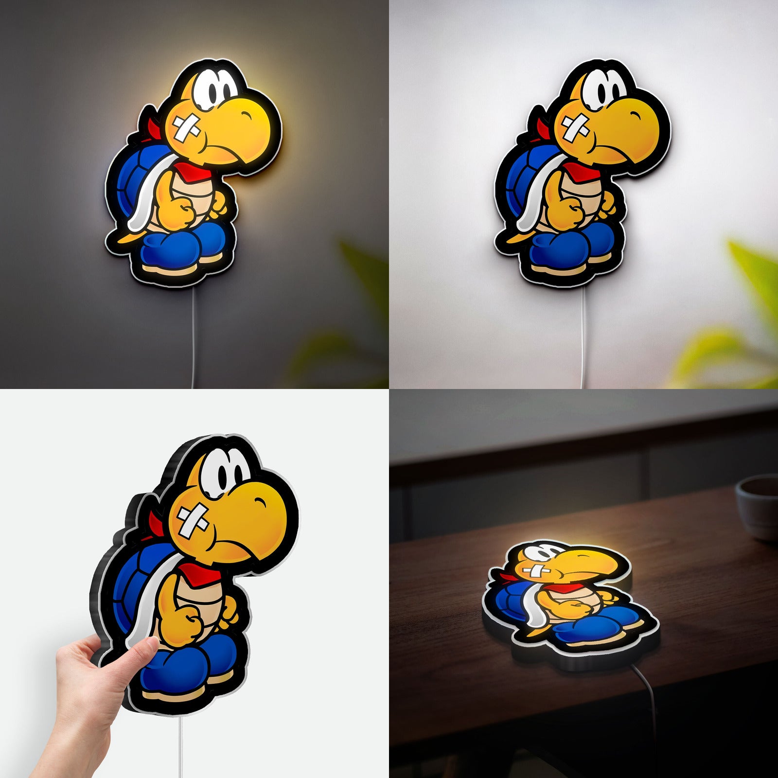 Kooper Glow Lamp, Nintendo Character Night Light with Retro Design, Mushroom Kingdom Decor