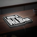 Never Back Down Glow Sign - Inspirational LED Wall Art, Motivational Quote Night Light, The Last of Us Style Decor for Gamers