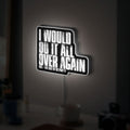 Never Back Down Glow Sign - Inspirational LED Wall Art, Motivational Quote Night Light, The Last of Us Style Decor for Gamers
