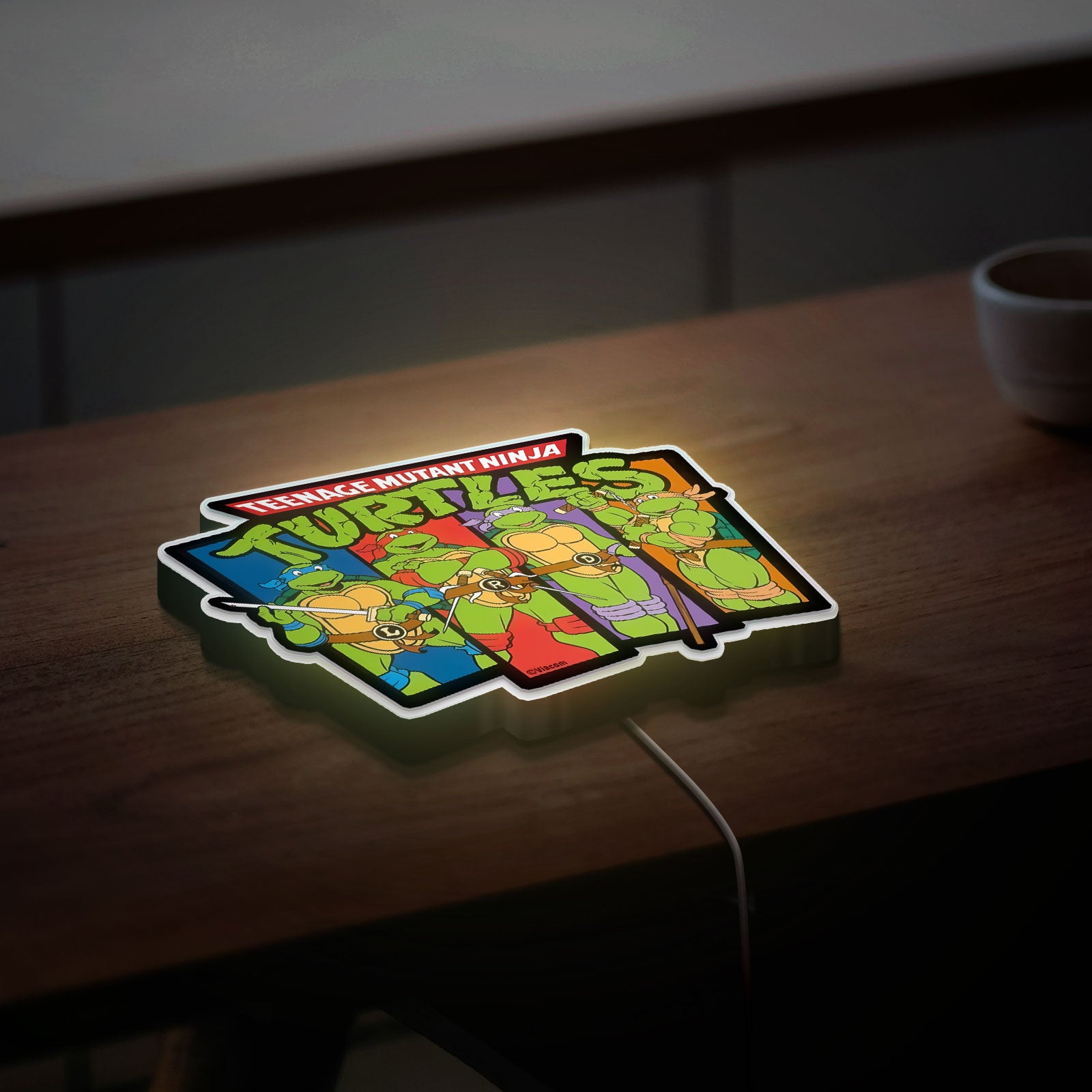 Teenage Mutant Ninja Turtles Glow Lamp - TMNT Collectible Night Light, Retro Arcade Style LED Decor, Perfect Gift for Turtle Fans