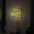 Teenage Mutant Ninja Turtles Glow Lamp - TMNT Collectible Night Light, Retro Arcade Style LED Decor, Perfect Gift for Turtle Fans