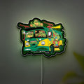 Teenage Mutant Ninja Turtles Party Wagon Glow Light - TMNT Collectible Night Lamp, Turtle Van LED Sign for 80s Kids Room Decor
