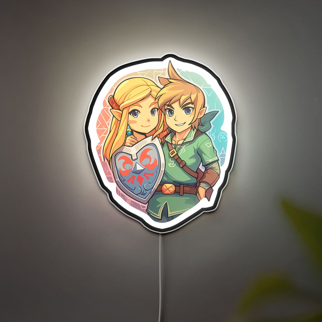Zelda Tears of the Kingdom Glow Light - Link & Princess LED Night Lamp, Nintendo Gaming Room Decor, Legend of Zelda Collectible for Fans
