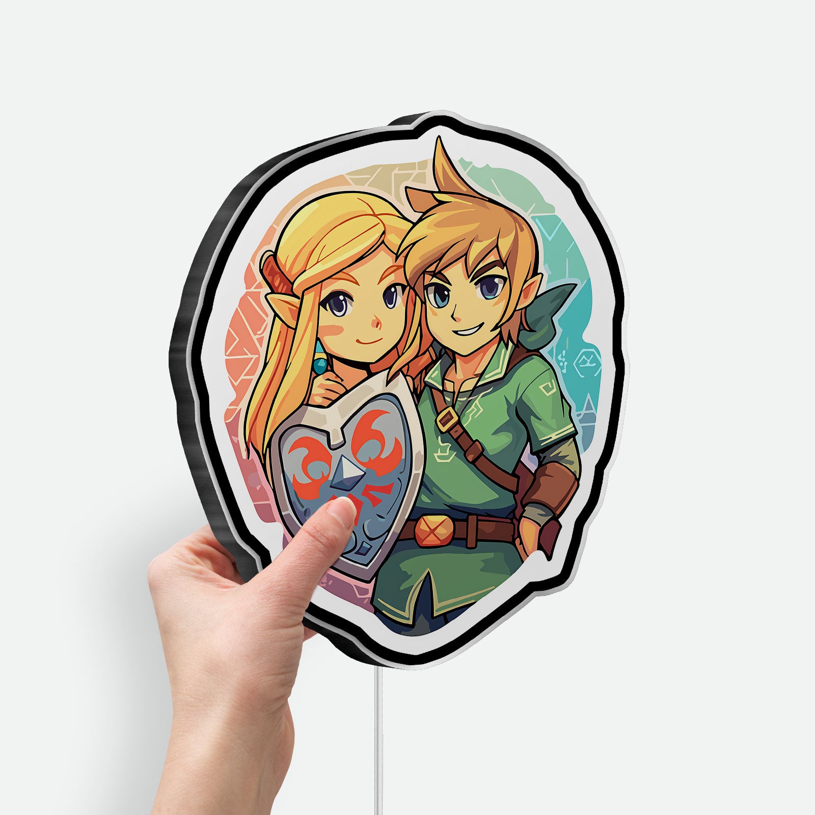 Zelda Tears of the Kingdom Glow Light - Link & Princess LED Night Lamp, Nintendo Gaming Room Decor, Legend of Zelda Collectible for Fans