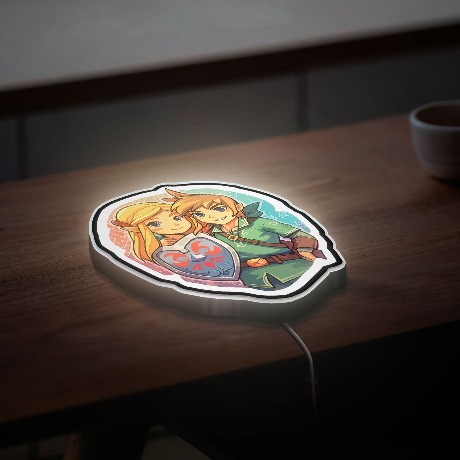 Zelda Tears of the Kingdom Glow Light - Link & Princess LED Night Lamp, Nintendo Gaming Room Decor, Legend of Zelda Collectible for Fans
