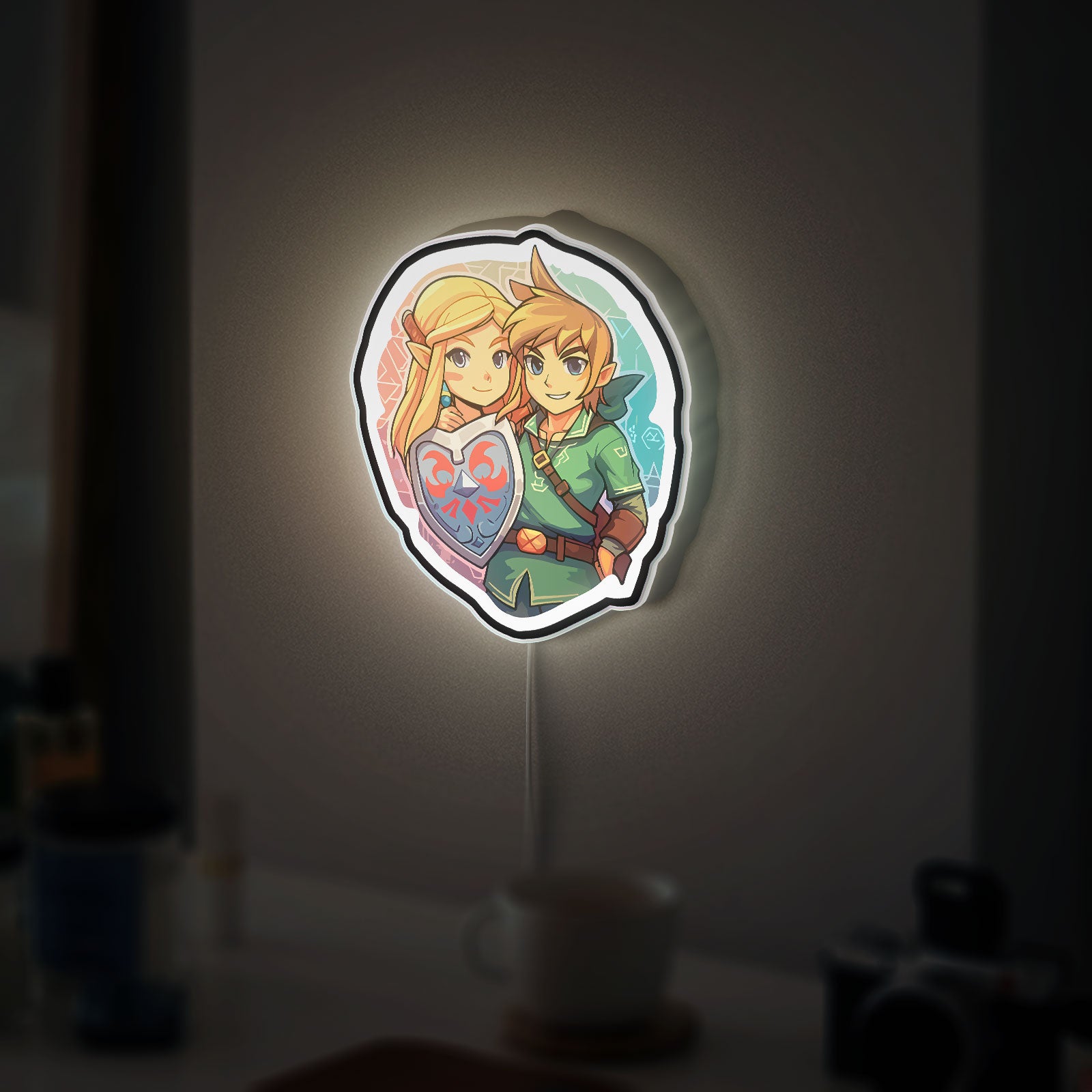 Zelda Tears of the Kingdom Glow Light - Link & Princess LED Night Lamp, Nintendo Gaming Room Decor, Legend of Zelda Collectible for Fans