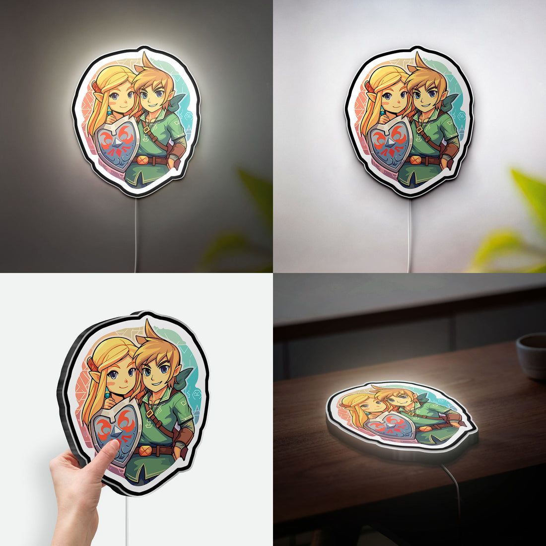 Zelda Tears of the Kingdom Glow Light - Link & Princess LED Night Lamp, Nintendo Gaming Room Decor, Legend of Zelda Collectible for Fans