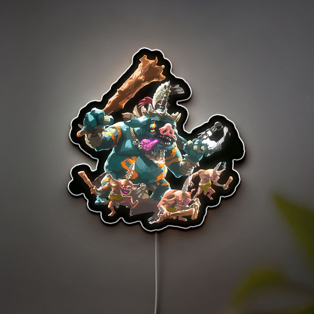 Zelda TOTK Boss Bokoblin Glow Lamp - Tears of the Kingdom Night Light, Nintendo Gaming Decor, LED Enemy Character Sign for Fans