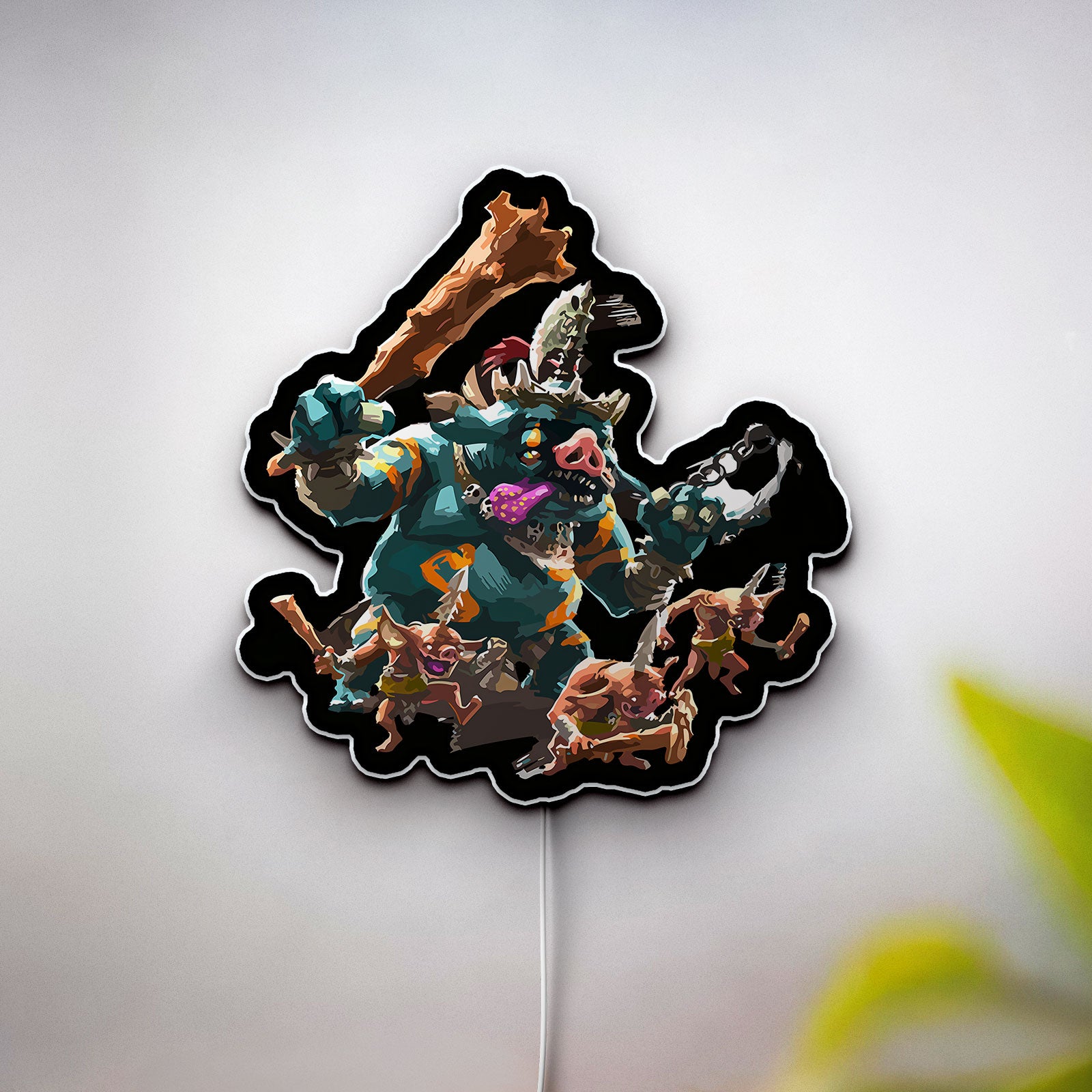 Zelda TOTK Boss Bokoblin Glow Lamp - Tears of the Kingdom Night Light, Nintendo Gaming Decor, LED Enemy Character Sign for Fans