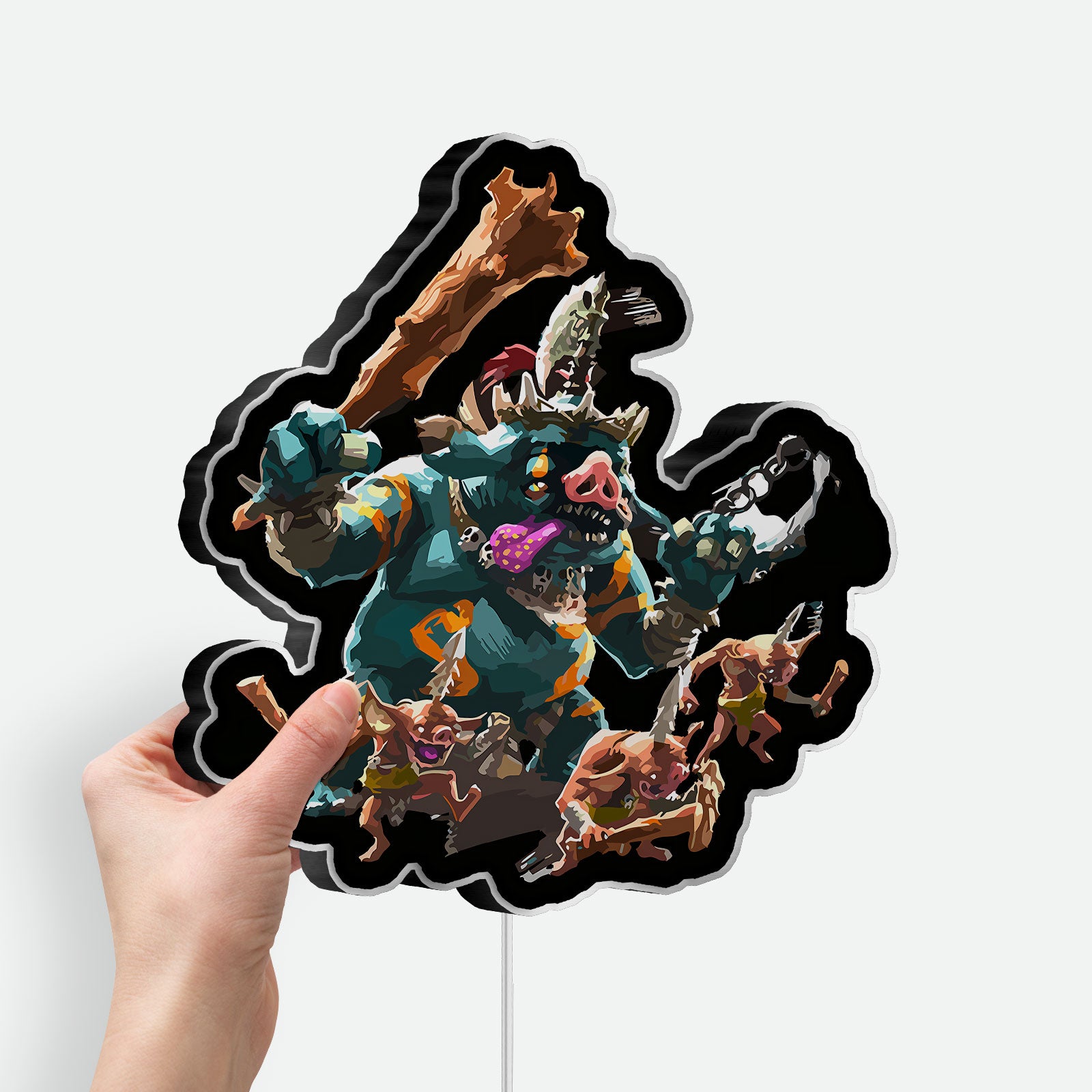 Zelda TOTK Boss Bokoblin Glow Lamp - Tears of the Kingdom Night Light, Nintendo Gaming Decor, LED Enemy Character Sign for Fans