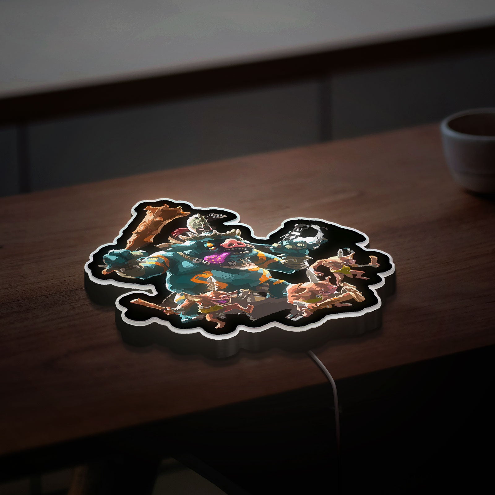 Zelda TOTK Boss Bokoblin Glow Lamp - Tears of the Kingdom Night Light, Nintendo Gaming Decor, LED Enemy Character Sign for Fans