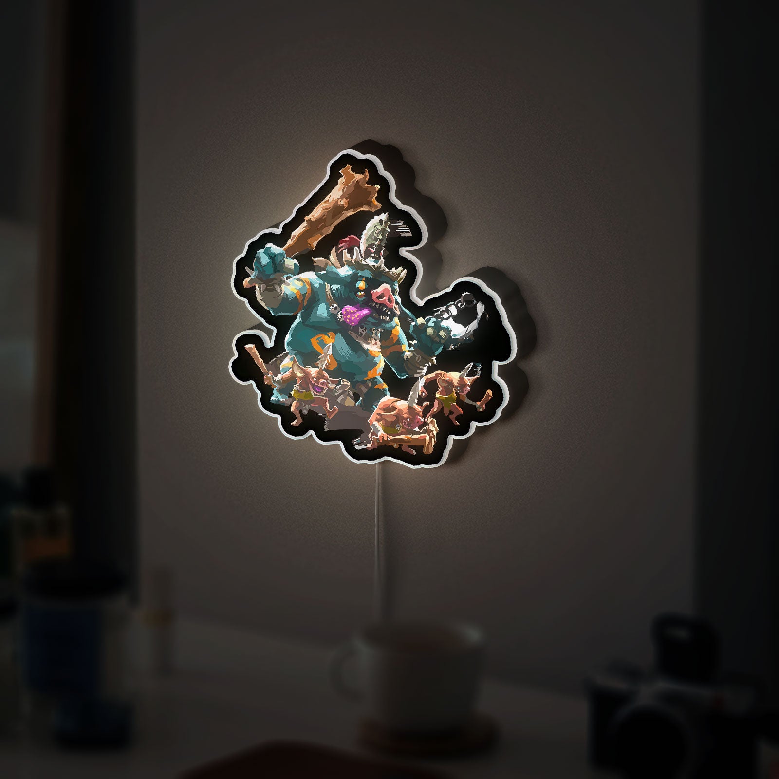 Zelda TOTK Boss Bokoblin Glow Lamp - Tears of the Kingdom Night Light, Nintendo Gaming Decor, LED Enemy Character Sign for Fans