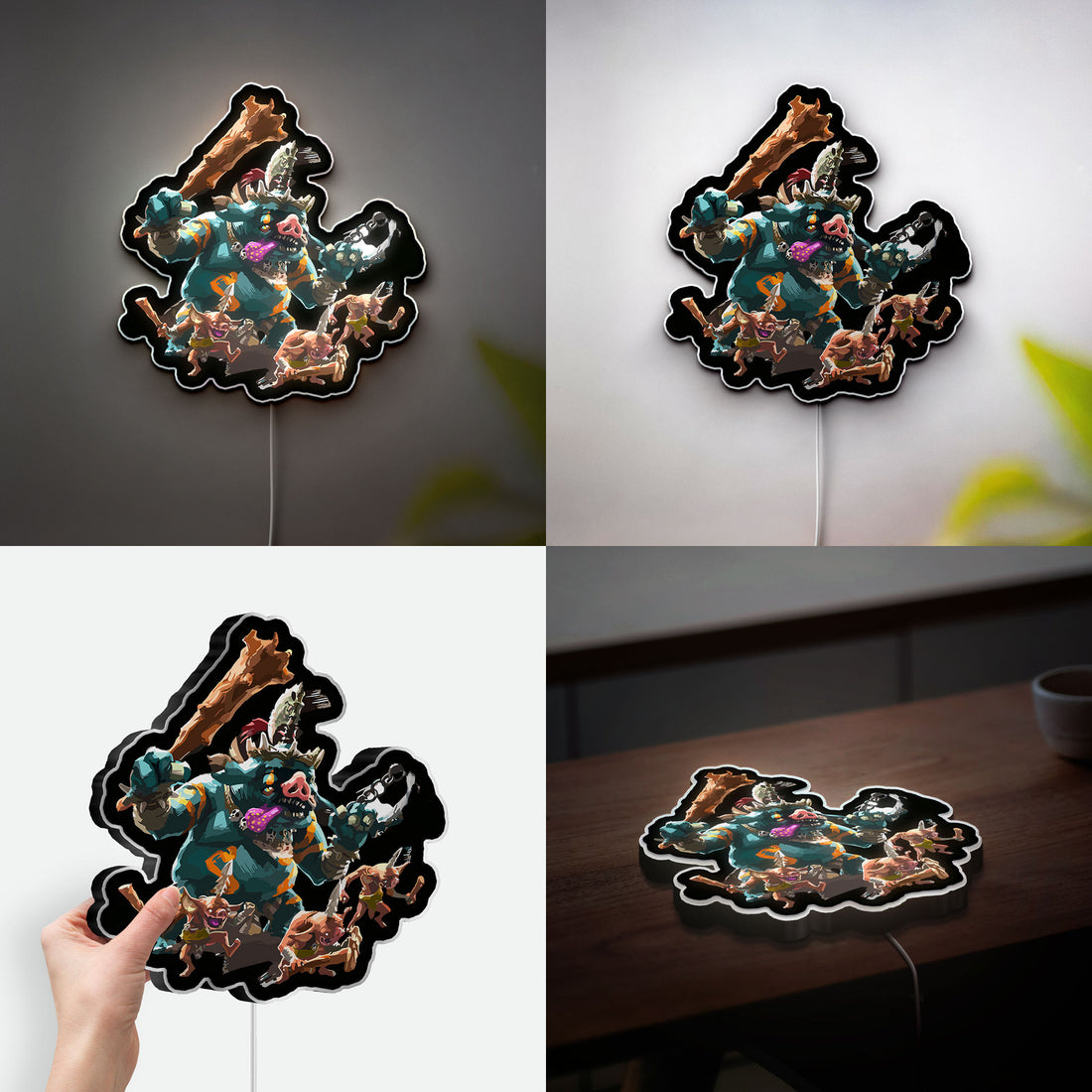 Zelda TOTK Boss Bokoblin Glow Lamp - Tears of the Kingdom Night Light, Nintendo Gaming Decor, LED Enemy Character Sign for Fans