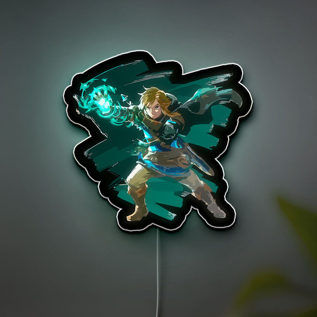 Zelda Link Glow Lamp - Legend of Zelda Night Light, Nintendo Gaming Room Decor, Triforce LED Sign for Zelda Fans