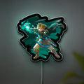 Zelda Link Glow Lamp - Legend of Zelda Night Light, Nintendo Gaming Room Decor, Triforce LED Sign for Zelda Fans