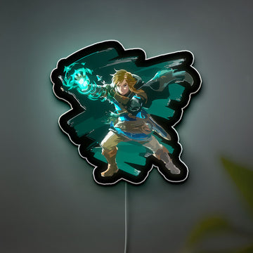 Zelda Link Glow Lamp - Legend of Zelda Night Light, Nintendo Gaming Room Decor, Triforce LED Sign for Zelda Fans