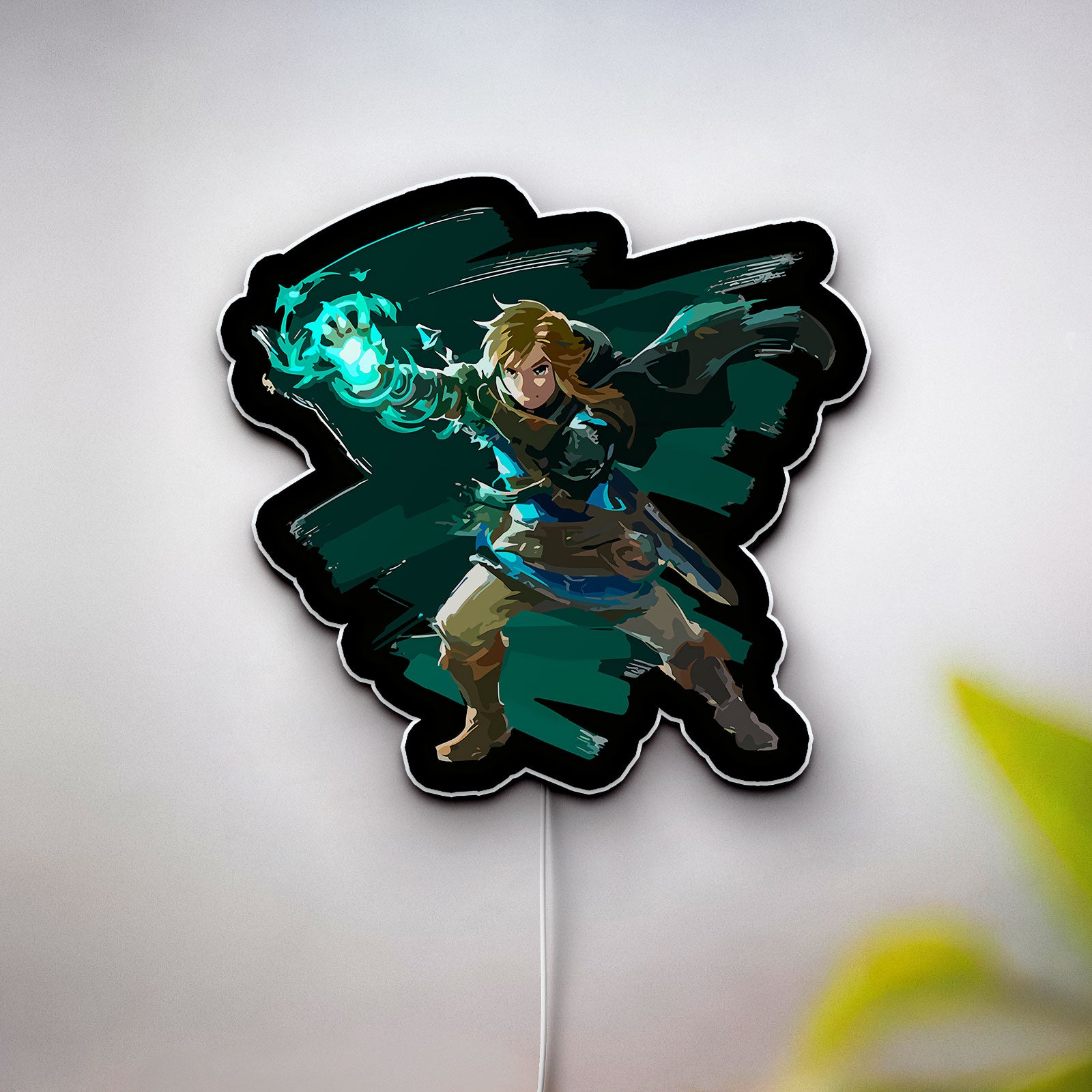 Zelda Link Glow Lamp - Legend of Zelda Night Light, Nintendo Gaming Room Decor, Triforce LED Sign for Zelda Fans