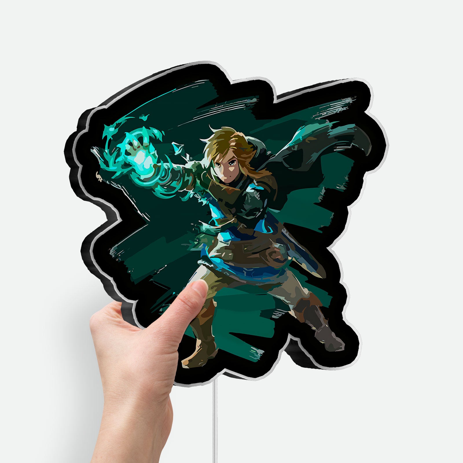 Zelda Link Glow Lamp - Legend of Zelda Night Light, Nintendo Gaming Room Decor, Triforce LED Sign for Zelda Fans