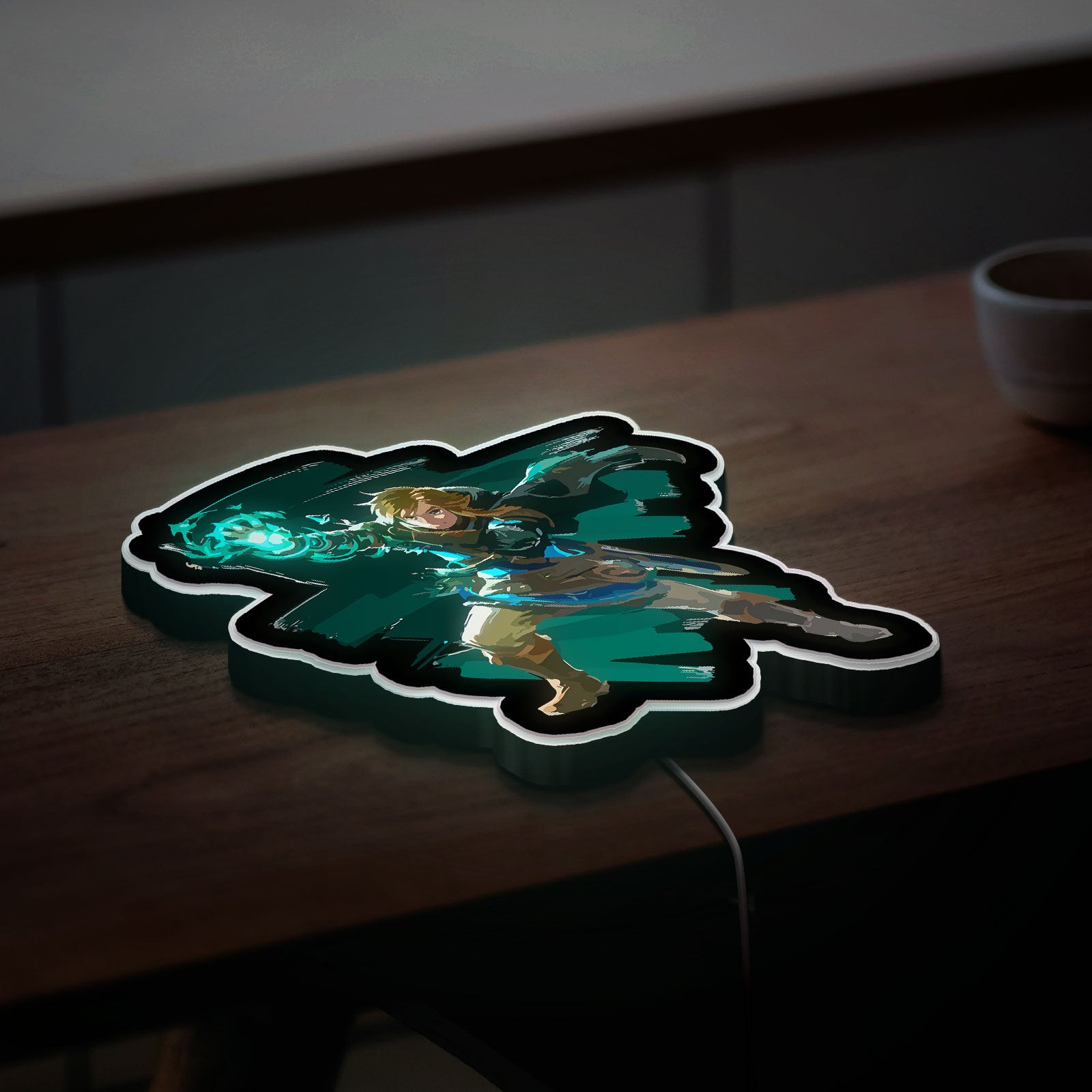 Zelda Link Glow Lamp - Legend of Zelda Night Light, Nintendo Gaming Room Decor, Triforce LED Sign for Zelda Fans