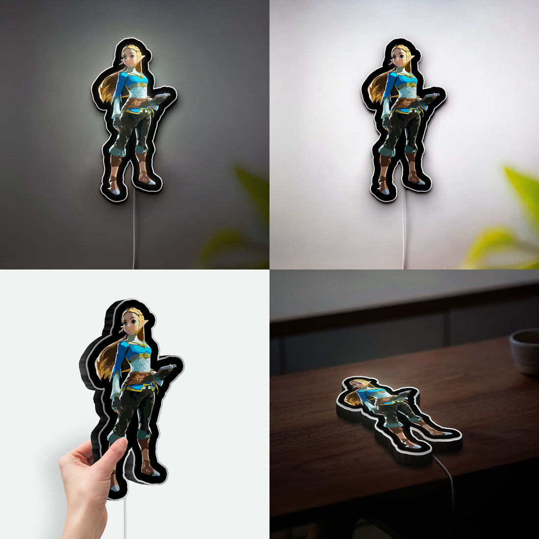 Zelda Glow Lamp - Breath of the Wild Inspired Night Light, Triforce LED Decor for Gamers, Nintendo Themed Bedroom Light for Fans
