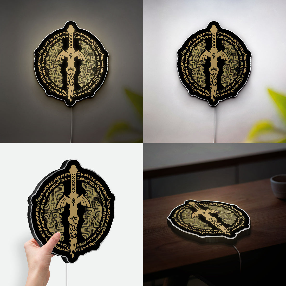 Zelda Tears of the Kingdom Glow Light - Triforce LED Night Lamp, Hylian Crest Gaming Decor, Legend of Zelda Collectible for Fans