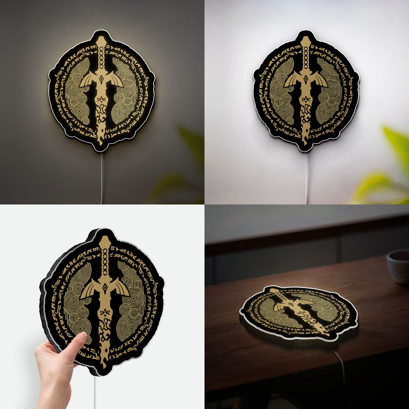Zelda Tears of the Kingdom Glow Light - Triforce LED Night Lamp, Hylian Crest Gaming Decor, Legend of Zelda Collectible for Fans