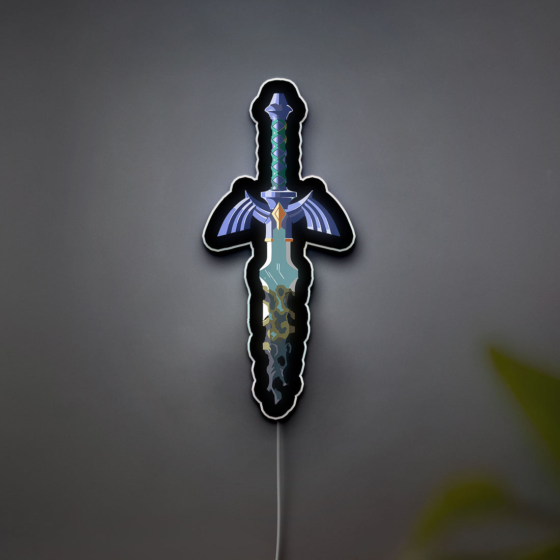 Master Sword Glow Lamp - Zelda: Tears of the Kingdom Inspired Night Light, Hylian Shield Design LED Decor for Gaming Room