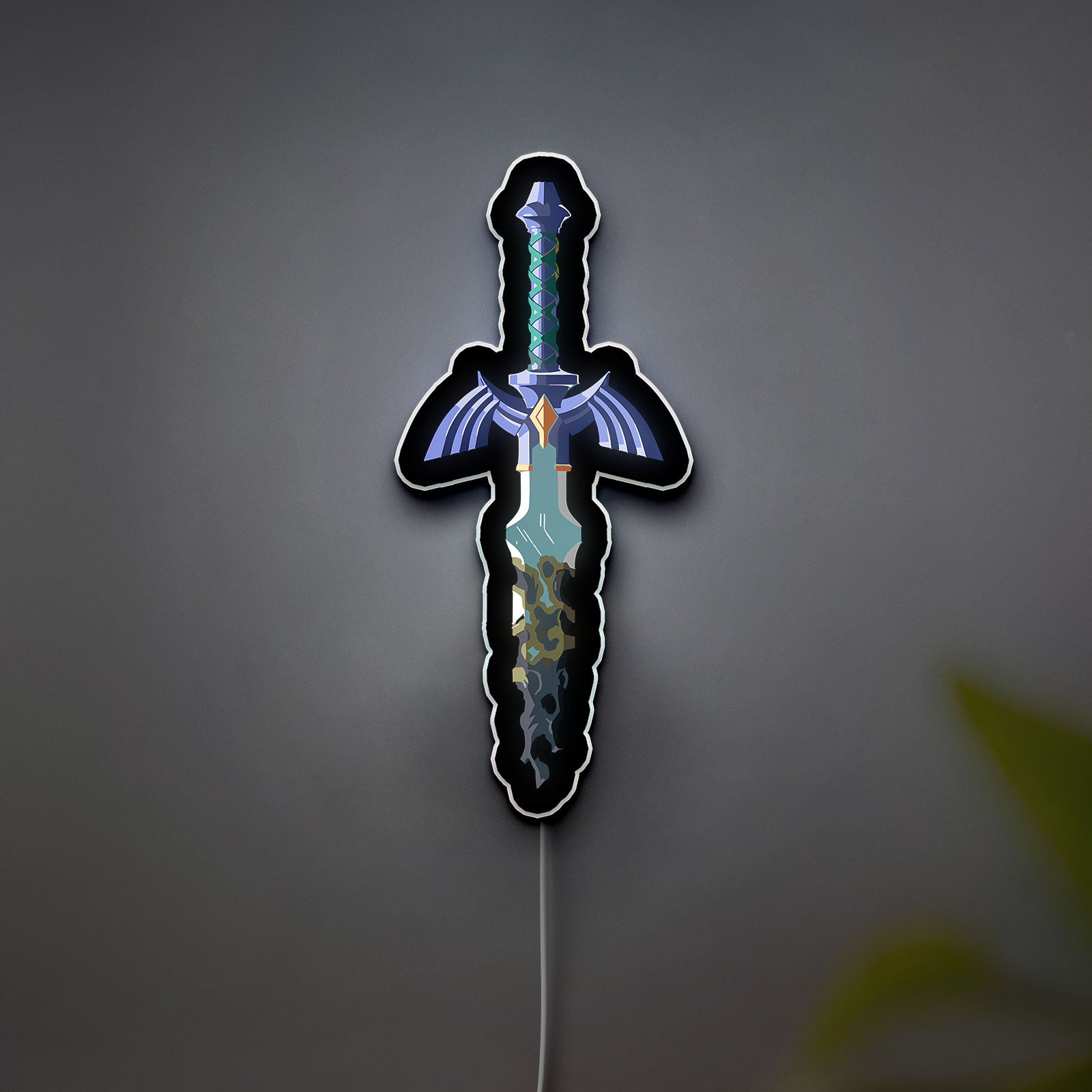 Master Sword Glow Lamp - Zelda: Tears of the Kingdom Inspired Night Light, Hylian Shield Design LED Decor for Gaming Room