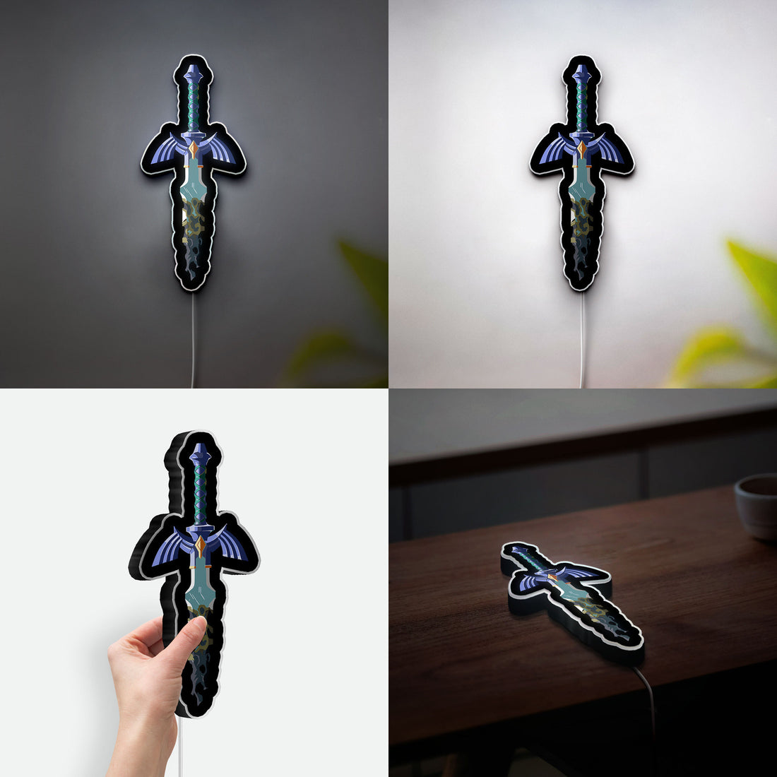 Master Sword Glow Lamp - Zelda: Tears of the Kingdom Inspired Night Light, Hylian Shield Design LED Decor for Gaming Room