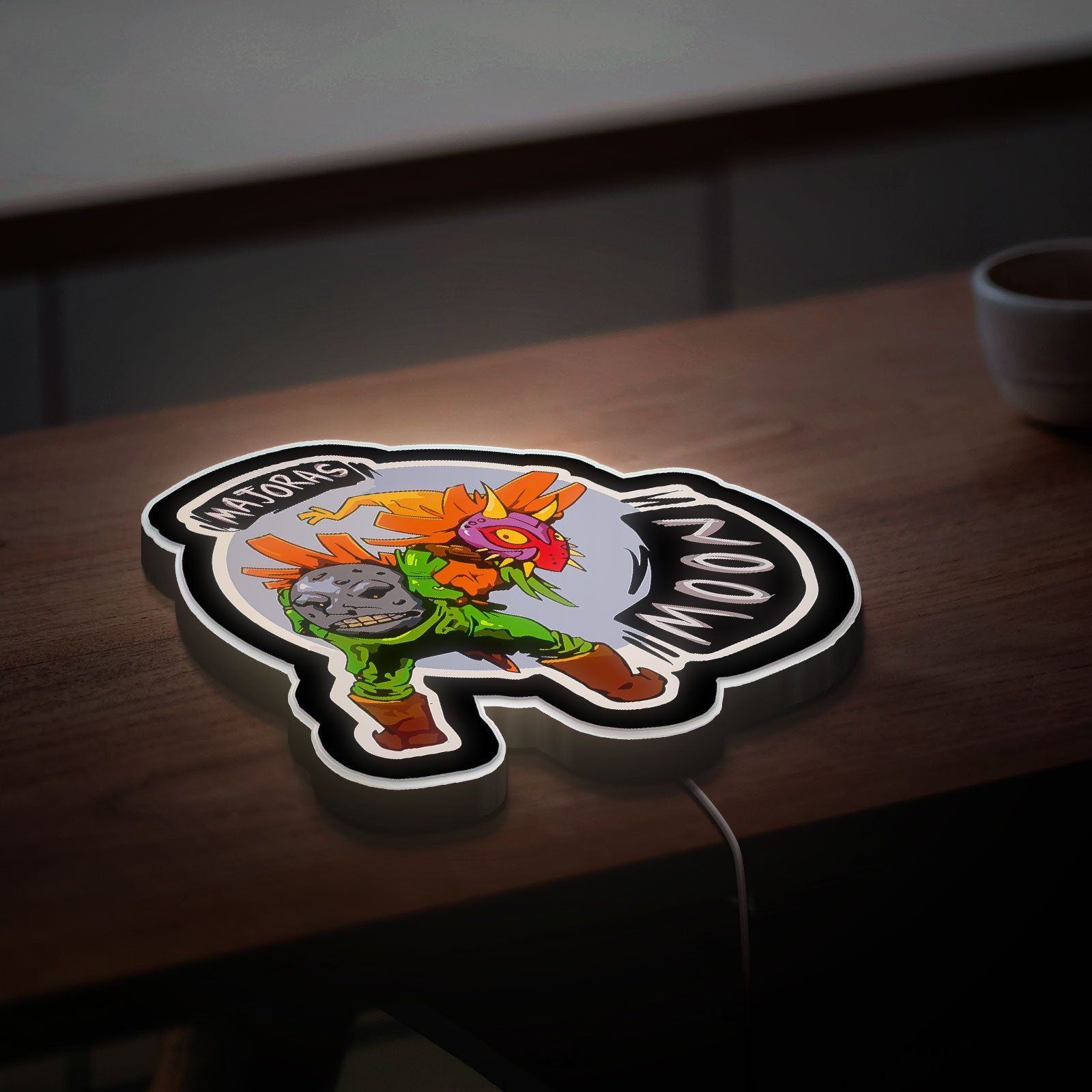 Skull Kid Moon Glow Light - Majora's Mask Inspired Night Lamp, Legend of Zelda Decor, Nintendo Gaming Gift for Fans