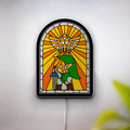 Zelda Stained Glass Glow Lamp - Wind Waker Inspired Night Light, Nintendo Gaming Decor, Legend of Zelda Collectible for Fans