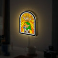 Zelda Stained Glass Glow Lamp - Wind Waker Inspired Night Light, Nintendo Gaming Decor, Legend of Zelda Collectible for Fans