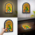 Zelda Stained Glass Glow Lamp - Wind Waker Inspired Night Light, Nintendo Gaming Decor, Legend of Zelda Collectible for Fans