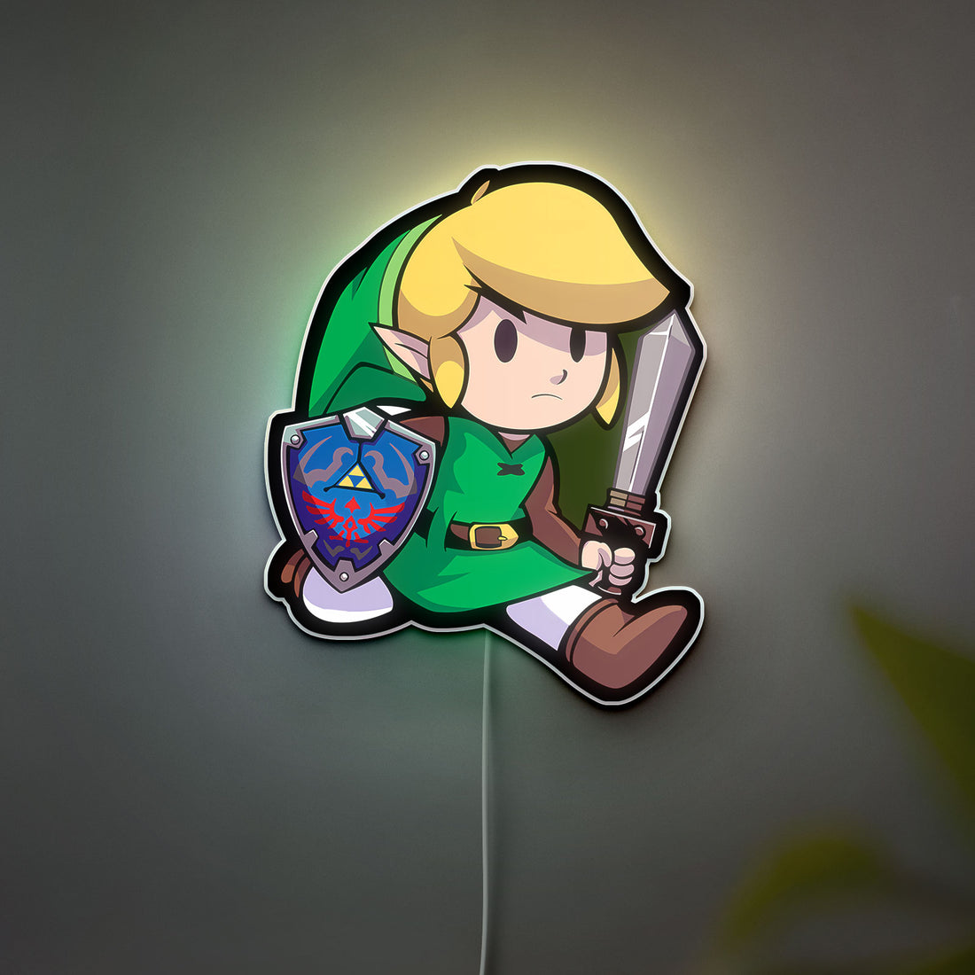 Legend of Zelda Link Glow Lamp - Kaze no Takuto Inspired Night Light, Nintendo Gaming Decor, Triforce LED Sign for Zelda Fans
