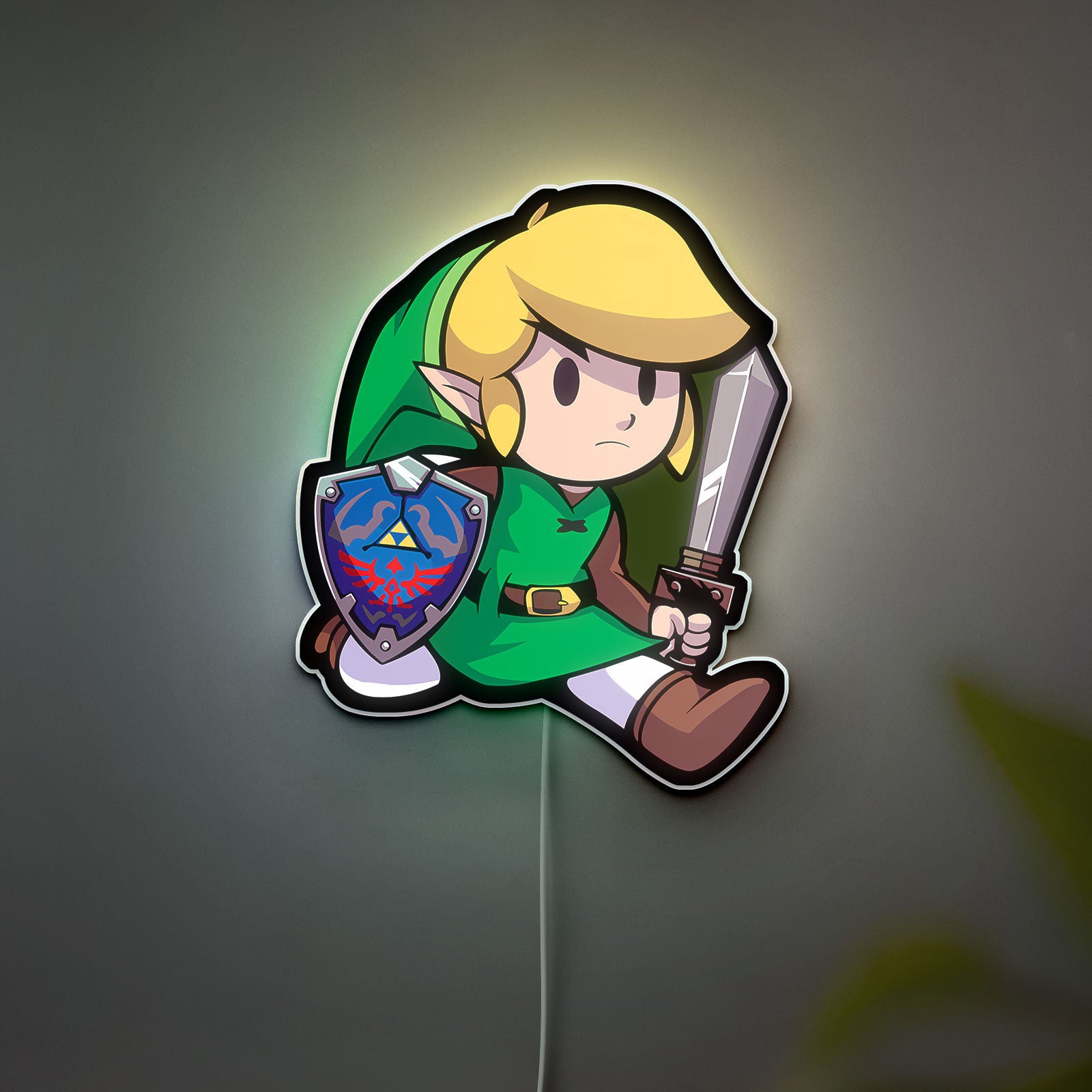 Legend of Zelda Link Glow Lamp - Kaze no Takuto Inspired Night Light, Nintendo Gaming Decor, Triforce LED Sign for Zelda Fans